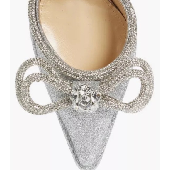 🌺MACH & MACH 🌺 Double Bow Platform Pump Silver Glitter Size: 38 - Picture 6 of 15